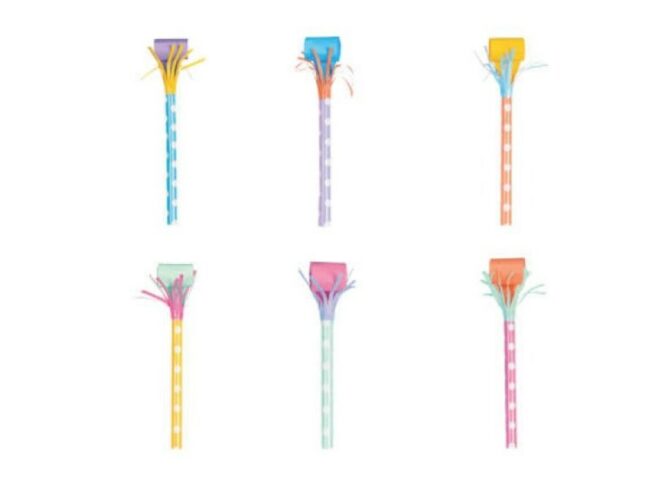 Extra Long Blowouts in Pastel Colors with Dots 6 pack