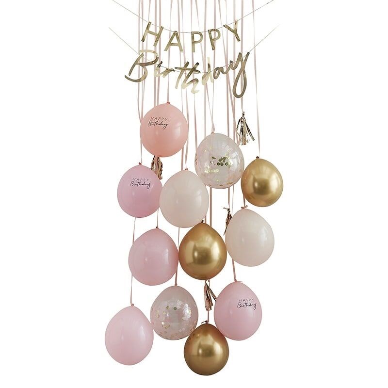 PINK AND GOLD HAPPY BIRTHDAY BALLOON DOOR KIT - Image 2