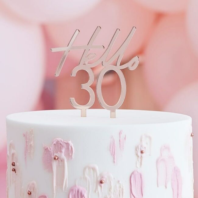 30TH HAPPY BIRTHDAY CAKE TOPPER
