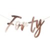 40TH ROSE GOLD HAPPY BIRTHDAY BANNER BUNTING - Image 2