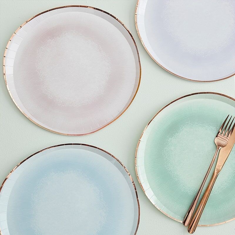 REACTIVE GLAZE PASTEL WATERCOLOUR PAPER PLATES
