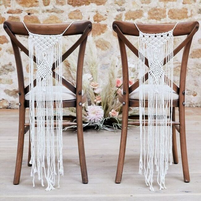 MACRAME WEDDING CHAIR DECORATIONS 30XH65CM