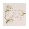 NAPKINS HAPPY BIRTHDAY FLORAL PINK 16.5X16.5CM 16PCS