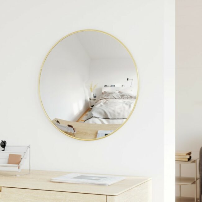 CONVEXA WALL MIRROR BRASS GOLD 59X59X6CM - Image 3