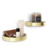 SET OF 2 PERCH SHELF BRASS 16X16X2CM