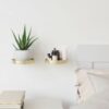 SET OF 2 PERCH SHELF BRASS 16X16X2CM - Image 3