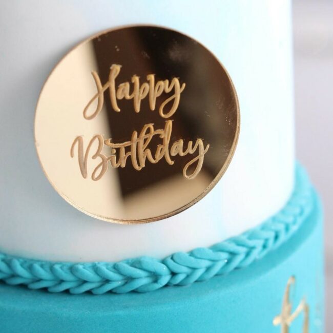 MIRROR CAKE TAGS - THANK YOU - IN GOLD 6PCS - Image 4