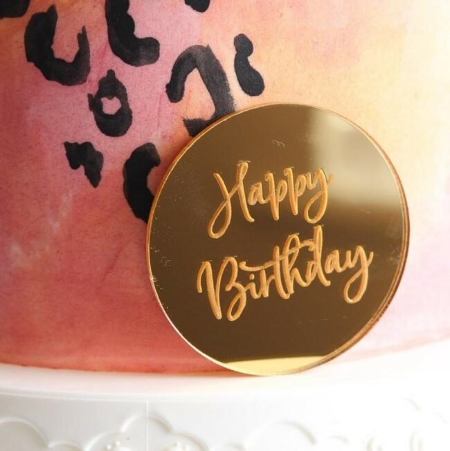 MIRROR CAKE TAGS - THANK YOU - IN GOLD 6PCS - Image 3