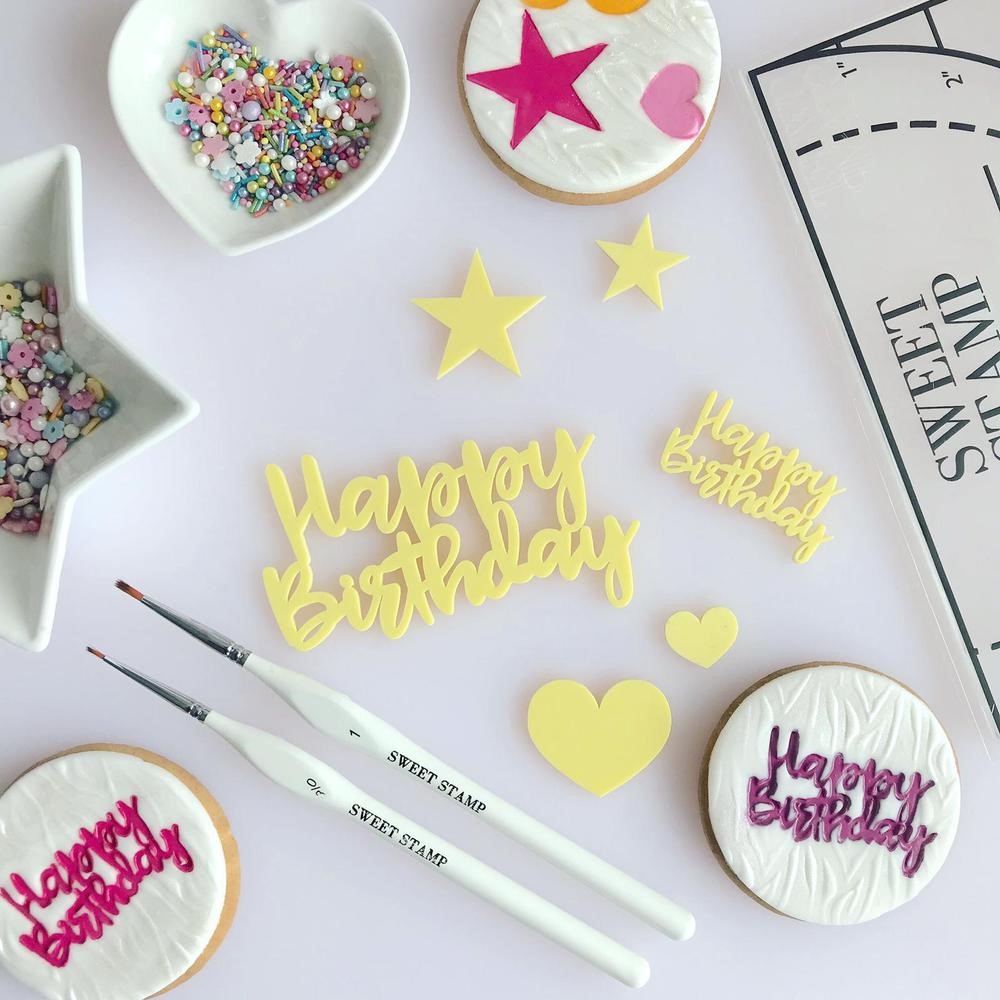 HAPPY BIRTHDAY STENCIL 6PCS - Pergamos