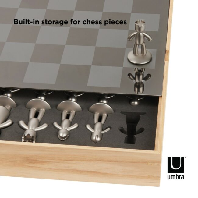 BUDDY CHESS SET NATURAL 33X33X4CM - Image 3
