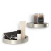 SET OF 2 PERCH SHELF NICKEL 16X16X2CM