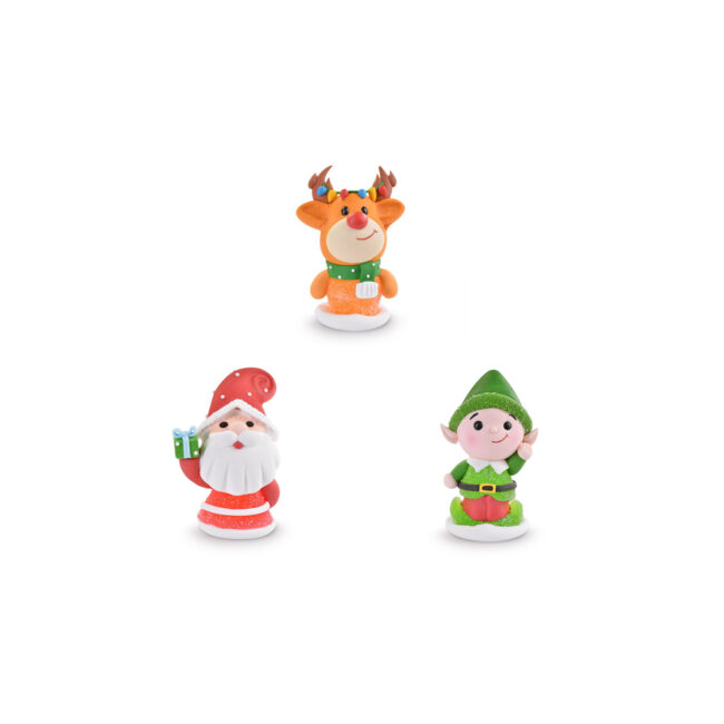 CHRISTMAS JELLY & SUGAR FIGURE SANTA, ELF, RUDOLF ASSORTED