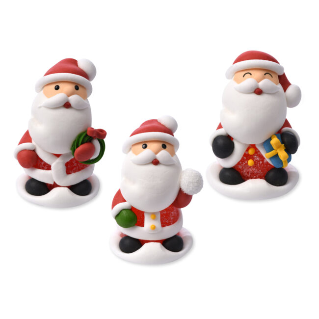 CHRISTMAS JELLY & SUGAR FIGURE SANTA ASSORTED 5.50CM