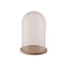 BELL JAR WITH WOODEN BASE 11X11X13CM