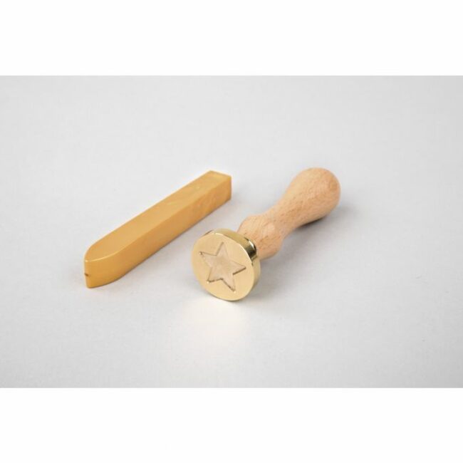 SEAL SET STAR 1XSTAMP 1XWAX GOLD 2.5CM