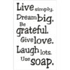 LABEL "LIVE SIMPLY" 40X65MM