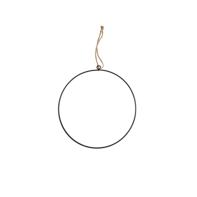 HANGING CIRCLE METAL BLACK 28CM