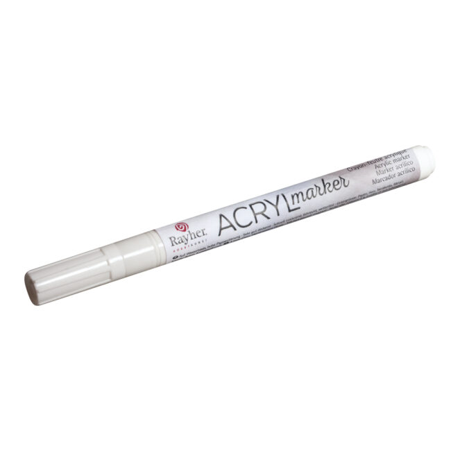 ACRYLIC MARKER WITH VALVE WHITE ROUND TIP 1-2MM
