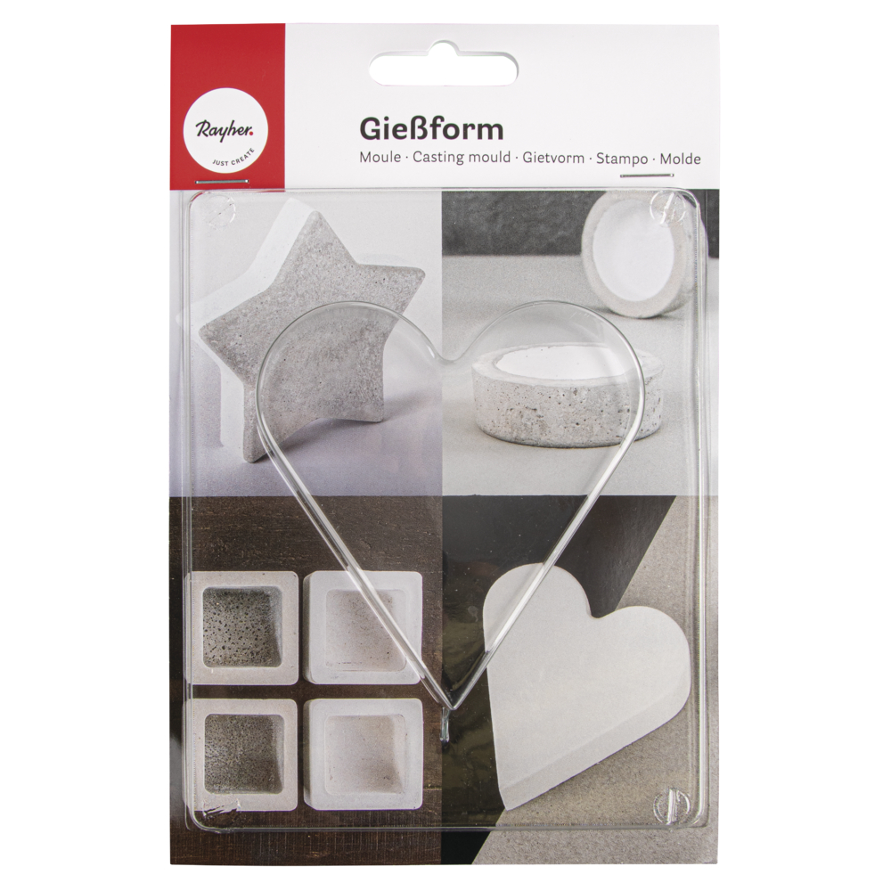 Rayher Stampo In Silicone Trasparente A Forma Di Cuore | 8,5 X 9,2 Cm, Profondità 3 Cm | Per Saponi, Gesso, Resina, Candele E Paste Modellabili | 36076000