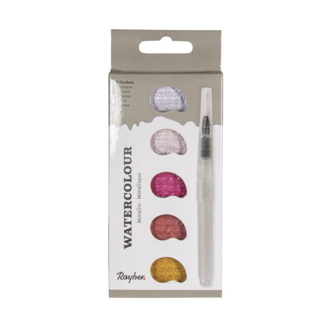 WATERCOLOUR PALE PINK 5 COLOURS INCLUDING H20 BRUSH 25x45MM - Image 3