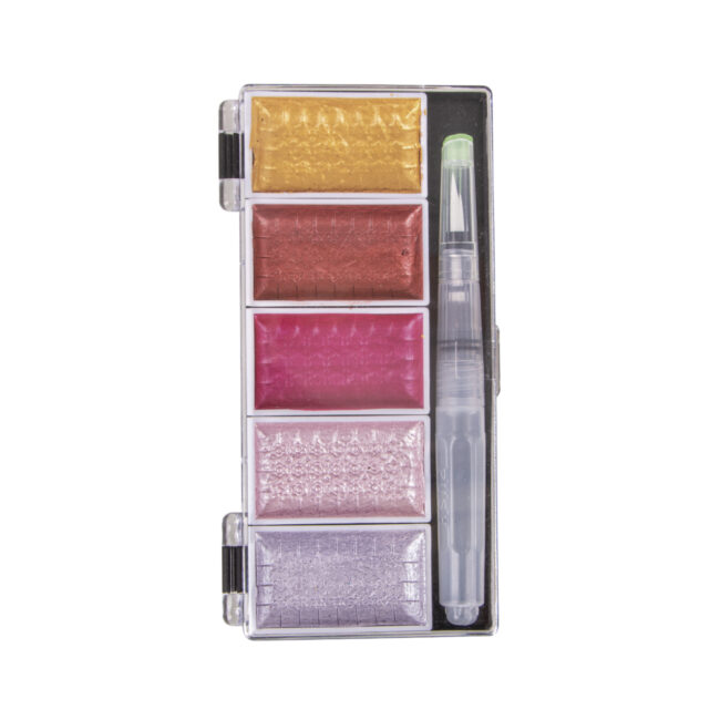 WATERCOLOUR PALE PINK 5 COLOURS INCLUDING H20 BRUSH 25x45MM