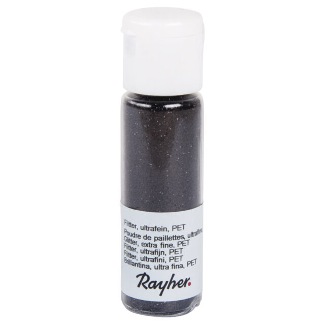GLITTER EXTRA FINE PET COAL-BLACK BOTTLE 20 ML