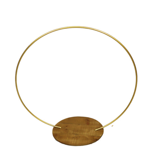 FLOWER BASE METAL GOLD WASH 73X36X79CM