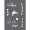 SCREEN PRINTING STENCIL WITH LOVE A5 (1 STENCIL & 1 SQUEEGEE SCRAPER)