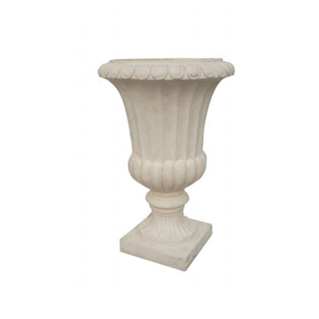 PLANTER BACHER WHITE D27XH42 CM