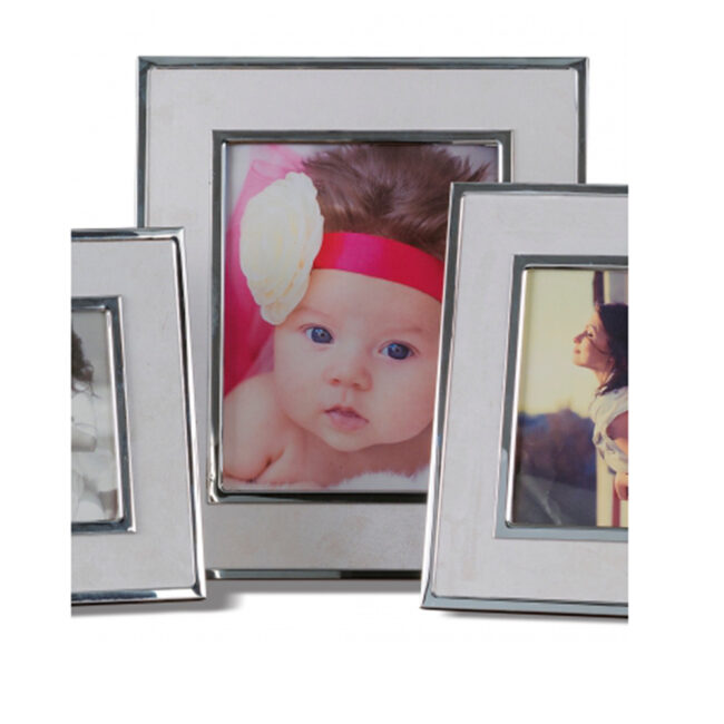 PHOTOFRAME STEEL & VELVET ASSORTED 20X25CM