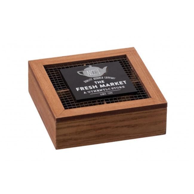 TEA BOX 4 COMPARTMENTS ASSORTED 18X18X6CM - Image 3