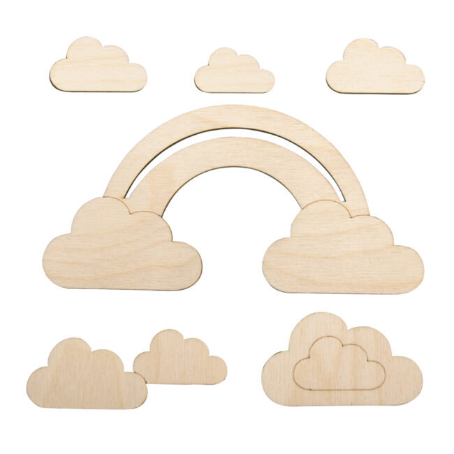 CLOTH HANGER WOODEN MOTIF SMALL CLOUD NATURAL 16.8X8.3CM - Image 3