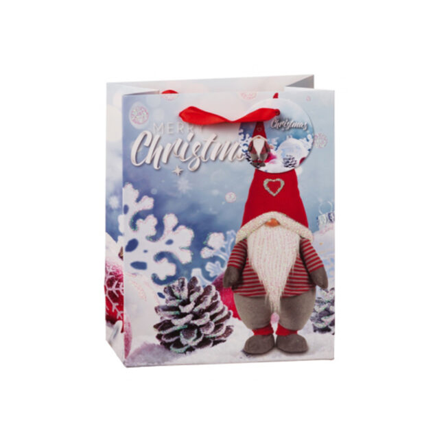 CHRISTMAS PAPER BAG ASSORTED 11.5X6.5X15CM