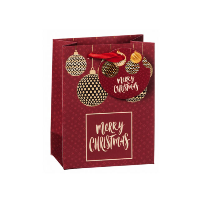 CHRISTMAS PAPER BAG ASSORTED 11.5X6.5X15CM