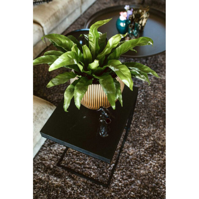 PLANTER BALL GROOVE BLACK INSIDE/GOLD 12X10CM - Image 3