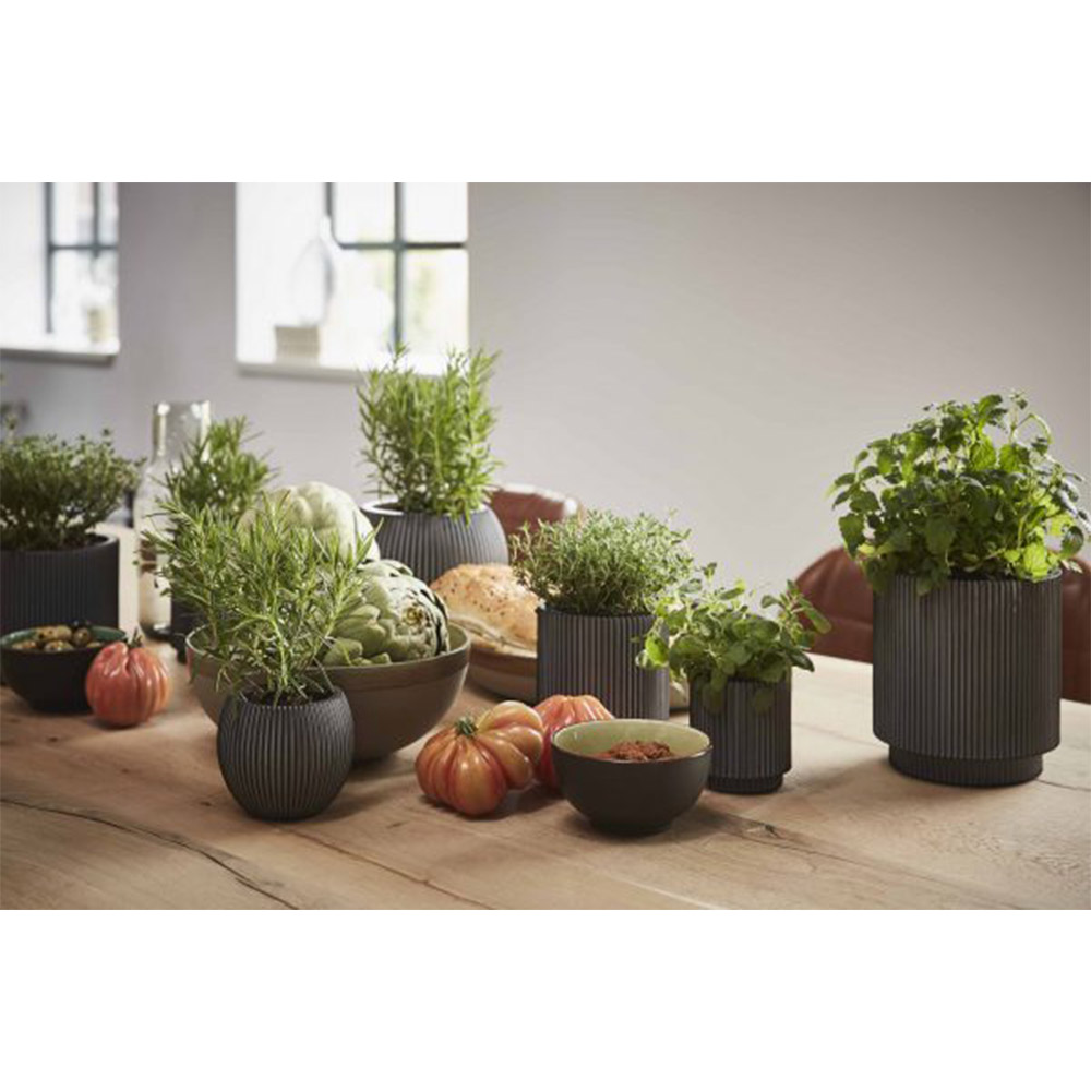 PLANTER CYLINDER GROOVE BLACK - Image 4