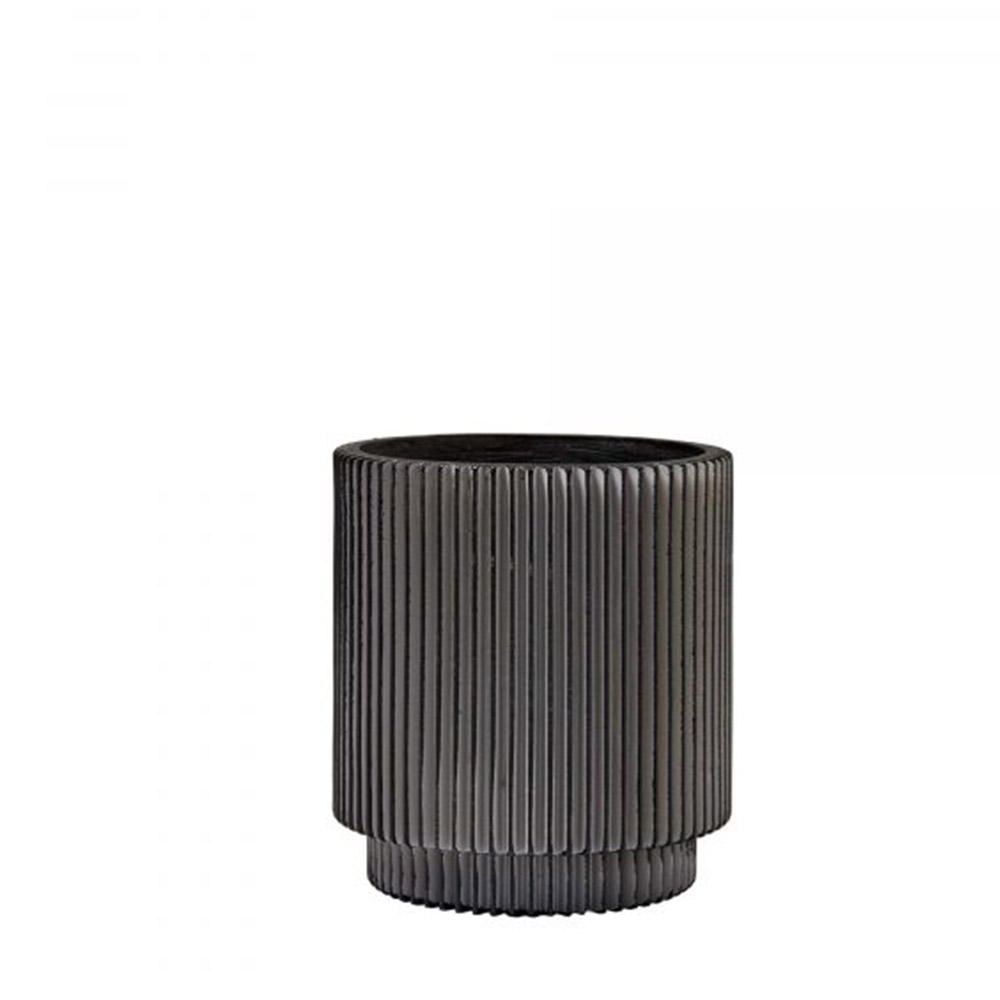 PLANTER CYLINDER GROOVE BLACK