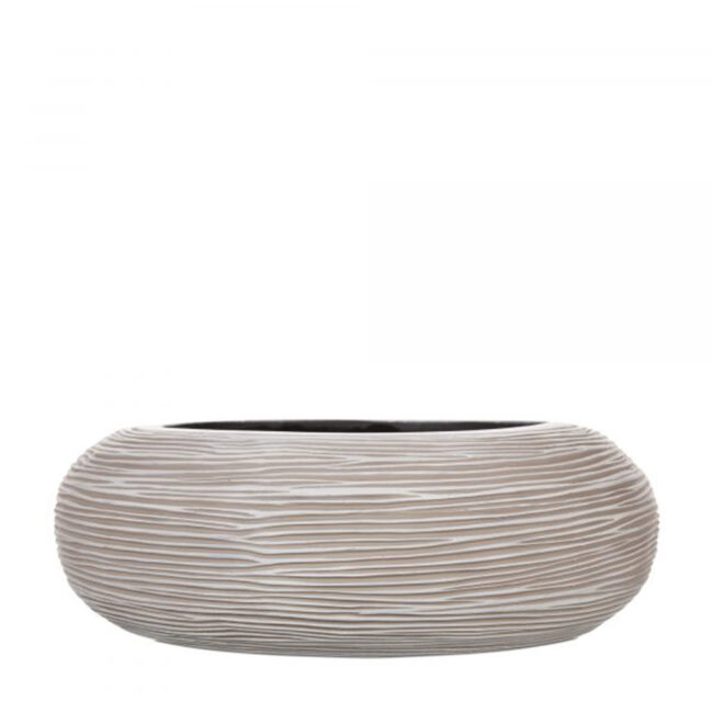 BOWL ROUND RIB 33X10CM IVORY