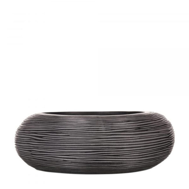 BOWL ROUND RIB 33X10CM BLACK