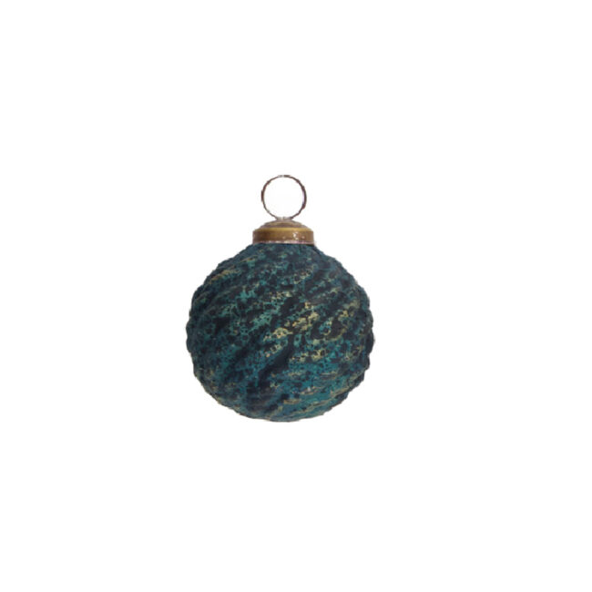 BAUBLE GLASS BLUE ASSORTED 7,75CM - Image 4