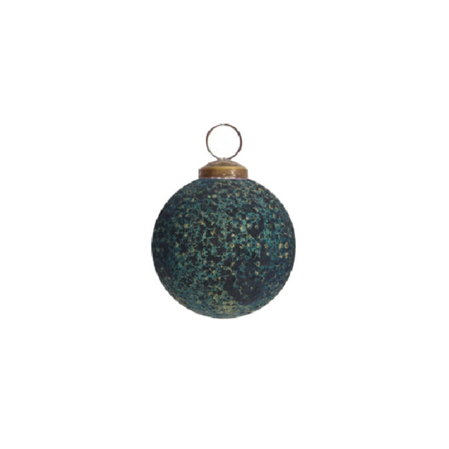 BAUBLE GLASS BLUE ASSORTED 7,75CM - Image 3