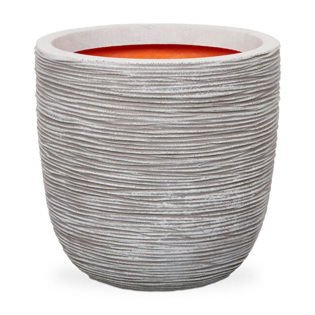 PLANTER BALL RIB NL IVORY