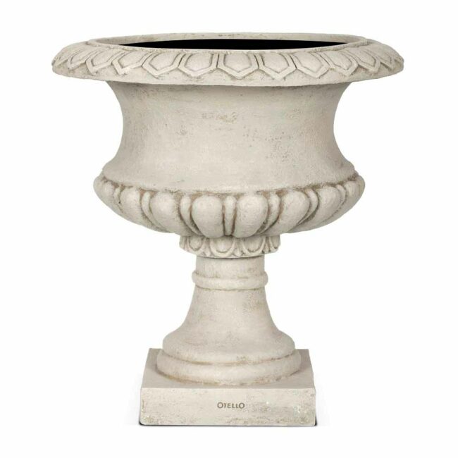 FRENCH PLANTER LOW DECO 51X54CM IVORY