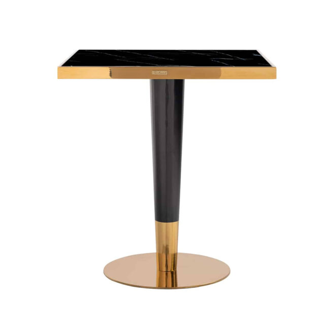 DINING TABLE CAN ROCA SQUARE BLACK FAUX MARBLE WITH GOLD 75.5X70X70CM - Image 3