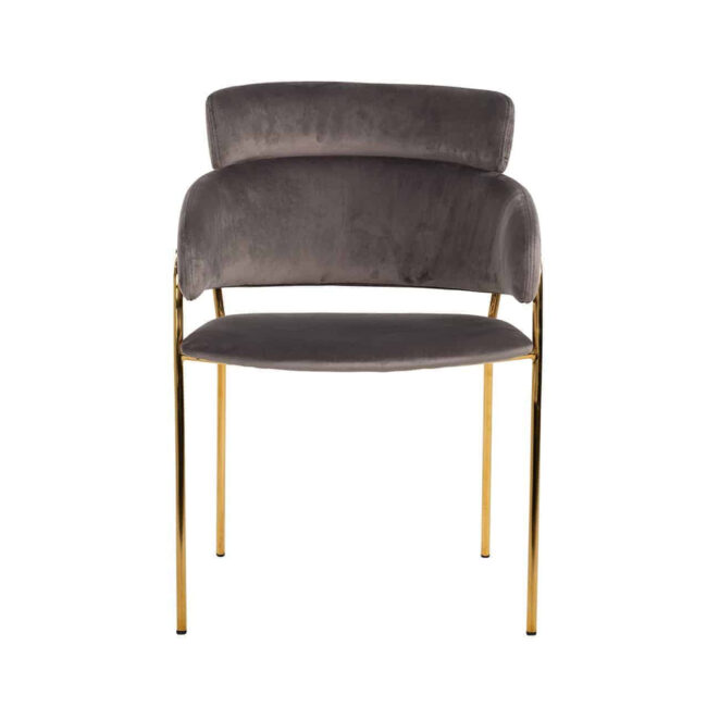 CHAIR ANGELICA STONE VELVET WITH GOLDEN LEGS 58X52X88CM - Image 3