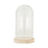 BELL JAR WITH WOODEN BASE 11.5X21CM