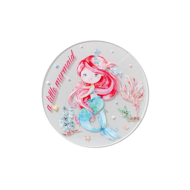 A LITTLE MERMAID ROUND PLEXIGLASS KEYRING 5Χ5CM