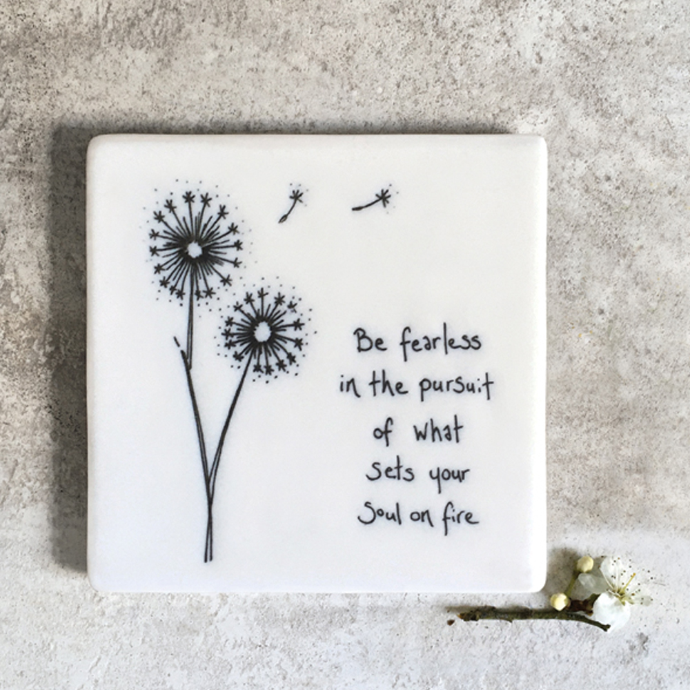 FLORAL COASTER ''BE FEARLESS'' 10.5X10.5X0.8CM - Image 2
