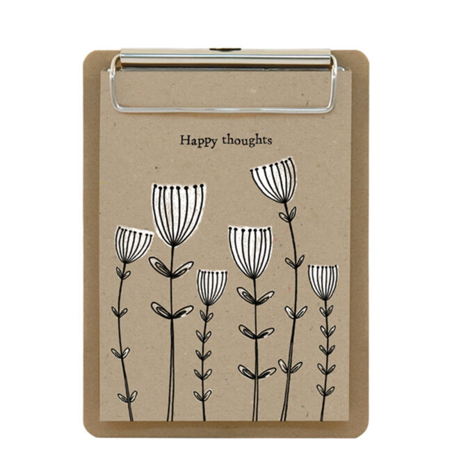 SMALL CLIP PAD ''HAPPY THOUGHTS'' 12X16.5X1.5CM