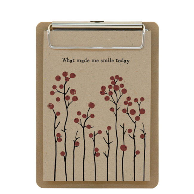 SMALL CLIP PAD ''WHAT MADE ME SMILE TODAY'' 12X16.5X1.5CM